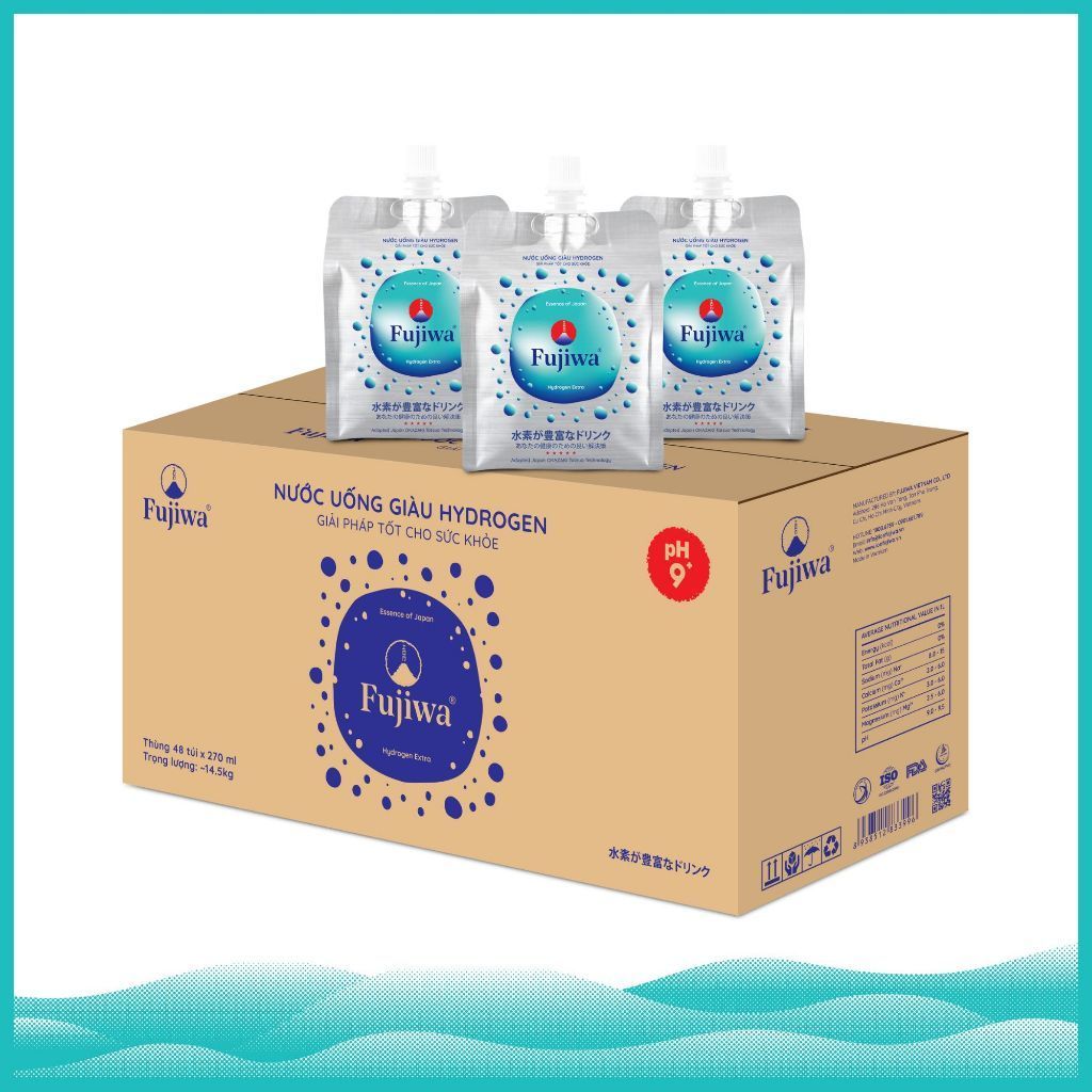 Fujiwa - Túi Nước Uống Ion Kiềm Giàu Hydrogen Cao Cấp Fujiwa Dạng Túi Bạc 270ml Giúp Detox Nhanh Chố