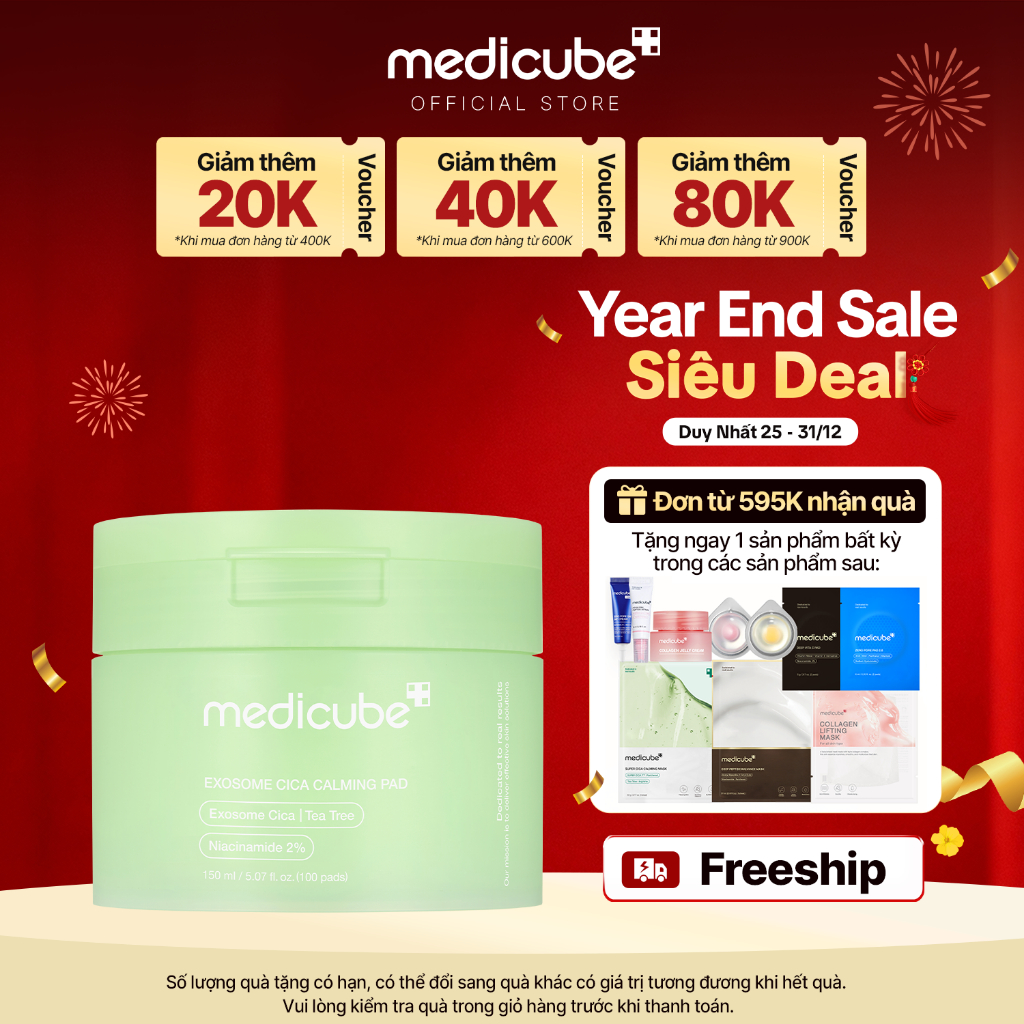  Toner Pad medicube Exosome Cica Calming 100 miếng   150ml 