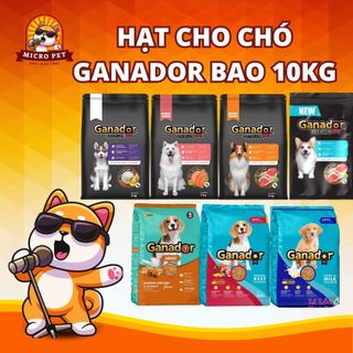   Bao Xá 10kg  Thức Ăn Hạt Ganador Cho Chó Nhỏ và Chó Trưởng Thành Nhiều Hương Vị 