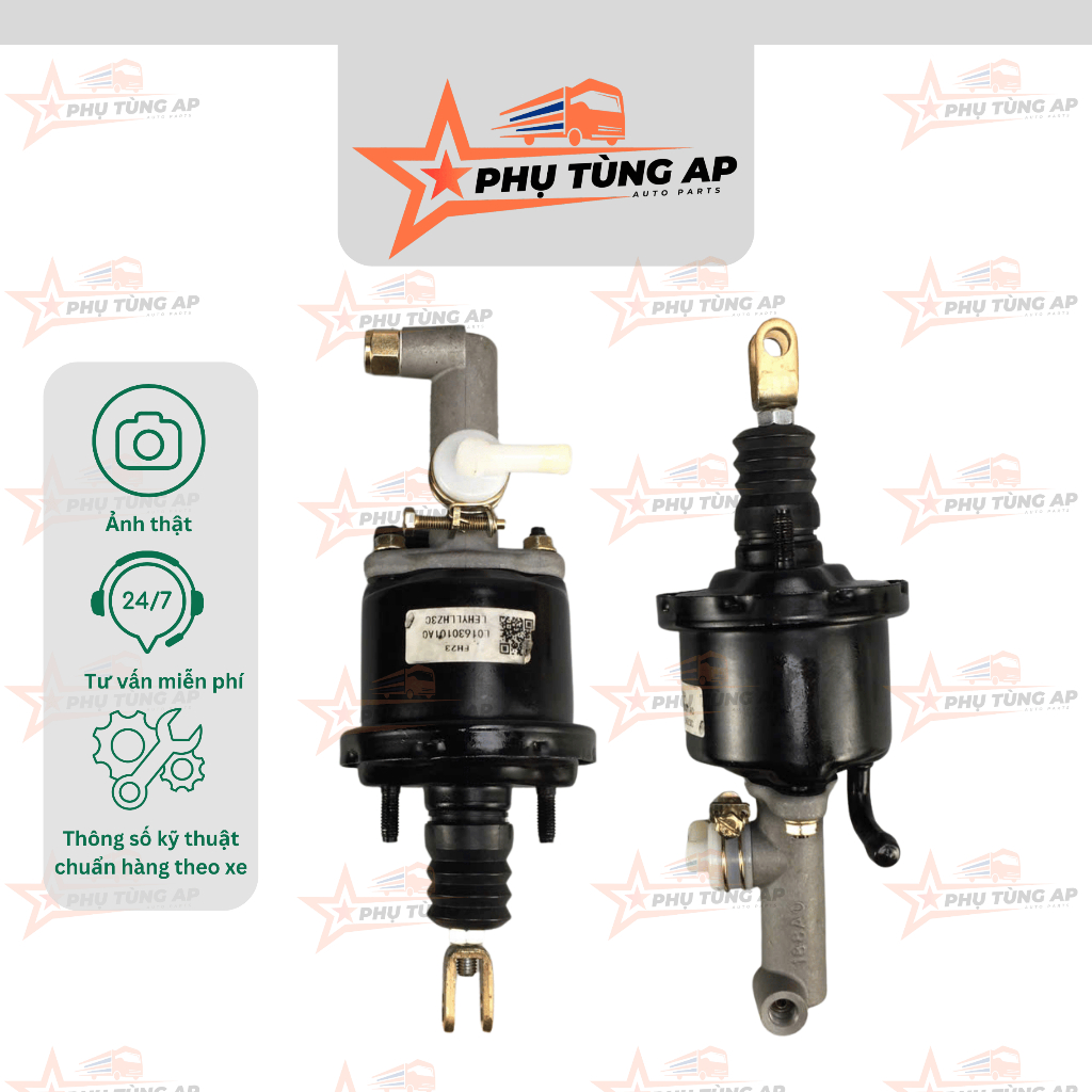 Bầu xẹt pô ampida (có heo NHÔM) Thaco Forland (FD250). Mã phụ tùng G0163020005A0. Bầu trợ lực côn, t