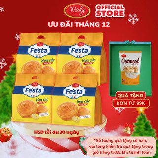   Quà Tặng Đơn 99k  Combo 4 Túi Bánh Tươi Festa Hoa Cúc Ngàn Lớp 2 Vị 