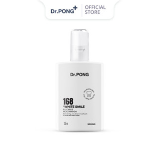  Nước súc miệng trắng răng giảm mảng ố vàng khử mùi hôi miệng Dr.PONG 168 White smile fluoride mouthwash 250ml 