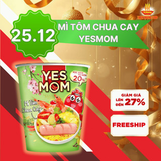  CÓ XÚC XÍCH TRONG LY - Thùng 24 ly mì Yes Mom Tôm Chua Cay 79.2gram ly    TMNLY0021  