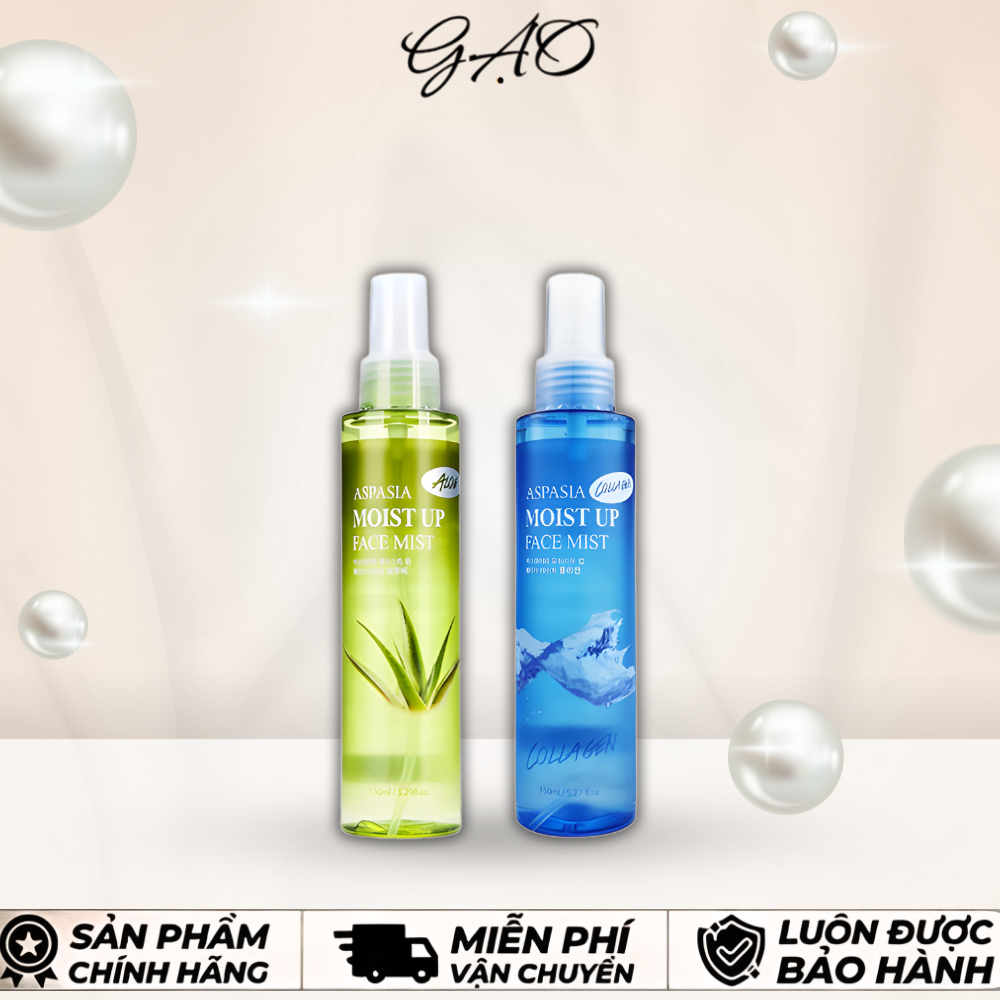 [CHÍNH HÃNG 100%] Xịt khoáng Aspasia Nha đam/Collagen trắng da giữ ẩm_ Hàng Korea