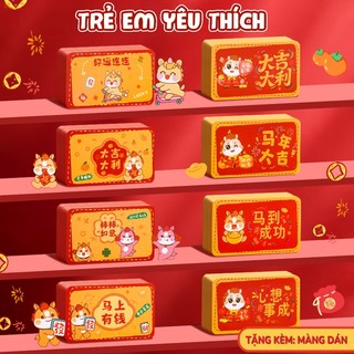 Thẻ Cào Năm Ngựa – Combo 120 Tấm Thẻ Cào Tết Trang Trí Tết Đẹp Mắt, Gửi Lời Chúc May Mắn, Yêu Thương