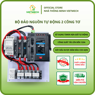  Bộ ATS 100A Đảo Nguồn Tự Động 2 Công Tơ - Chuyển Nguồn Điện Bằng Timer 