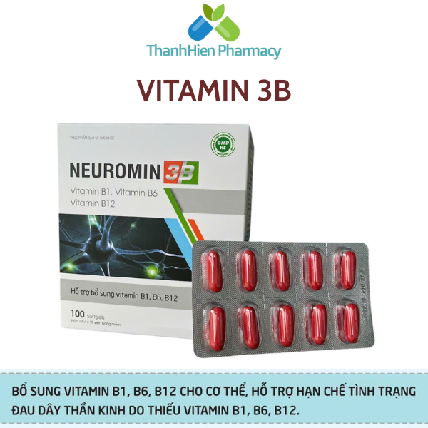 Viên uống vitamin B1+B6+B12 NEUROMIN 3B - Hộp 100 viên