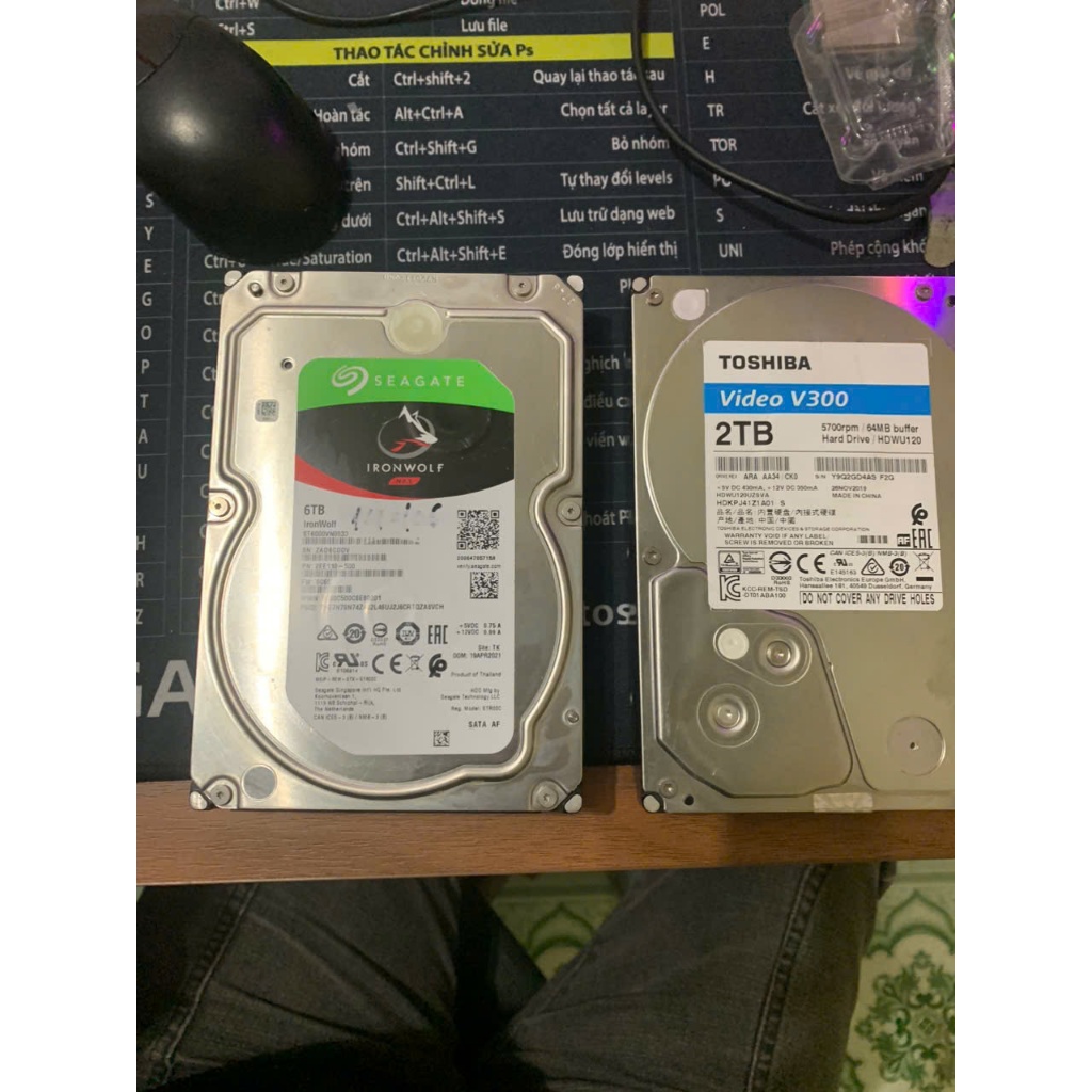 ổ cứng hdd cũ , seagate, toshiba, 6tb, 2tb sức khoẻ 100%