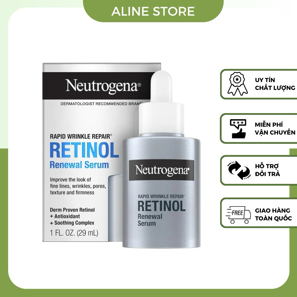 Tinh chất phục hồi nếp nhăn nhanh Neutrogena Retinol Renewal Serum 29ml.