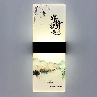 Đèn tường kiểu Trung Quốc mới Đèn hành lang phòng khách 27 * 10, Ánh sáng ấm 6 watt, Ba màu 12 watt