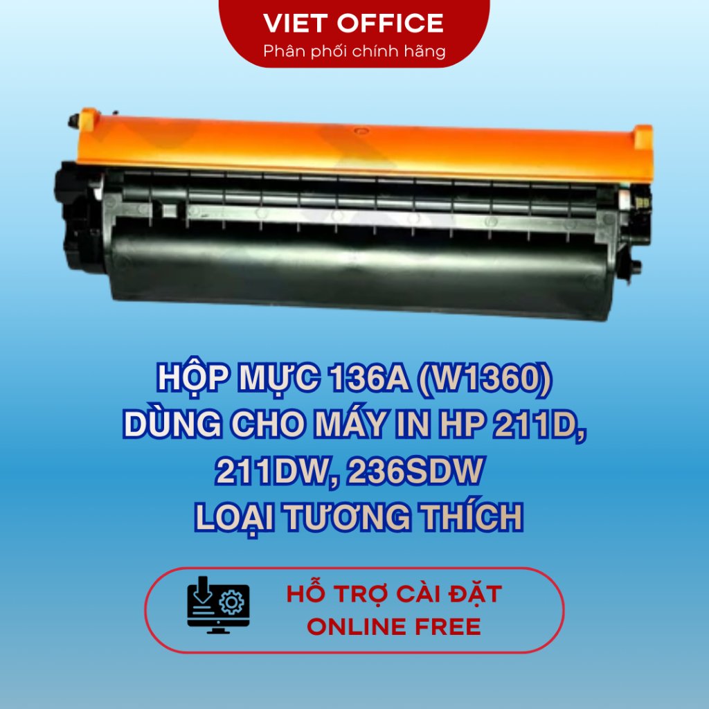 Hộp mực 136A (W1360) dùng cho máy in HP 211d, 211dw, 236dw, 236sdw - Loại tương thích
