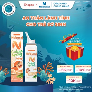 Xịt Mũi Ưu Trương Cho Bé NEBUSAL Coleus Húng Chanh Giảm Nghẹt Mũi, Sổ Mũi, Cảm Lạnh Chai 50ml