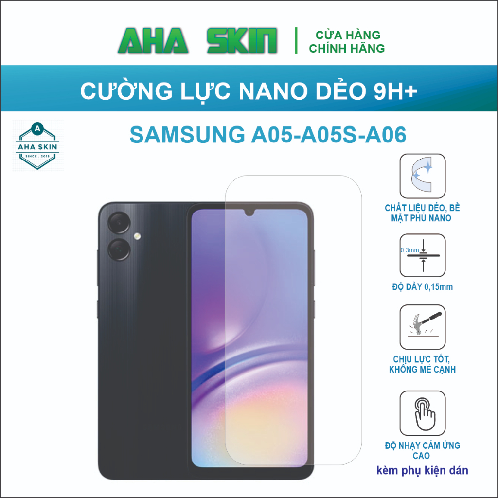 Dán cường lực dành cho Samsung A05/A05s/A06, Cường lực dẻo Nano 9h+