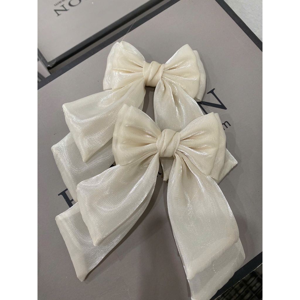 Phụ kiện giày dép Nơ cài giày Lolita dạng kẹp 3 màu Kem, Hồng Patel, Đen phong cách thanh lịch