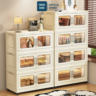  Tủ Đựng Đồ Dùng Gia Đình Lớn ENODA HOME Tủ Nhựa 2 Cửa Trong Suốt Khóa Cài Cố Định Chịu Lực Siêu Tốt TUN058 