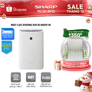  Máy lọc khí và tạo ẩm Sharp KI-N50V-W - Hàng chính hãng bảo hành 12 tháng 