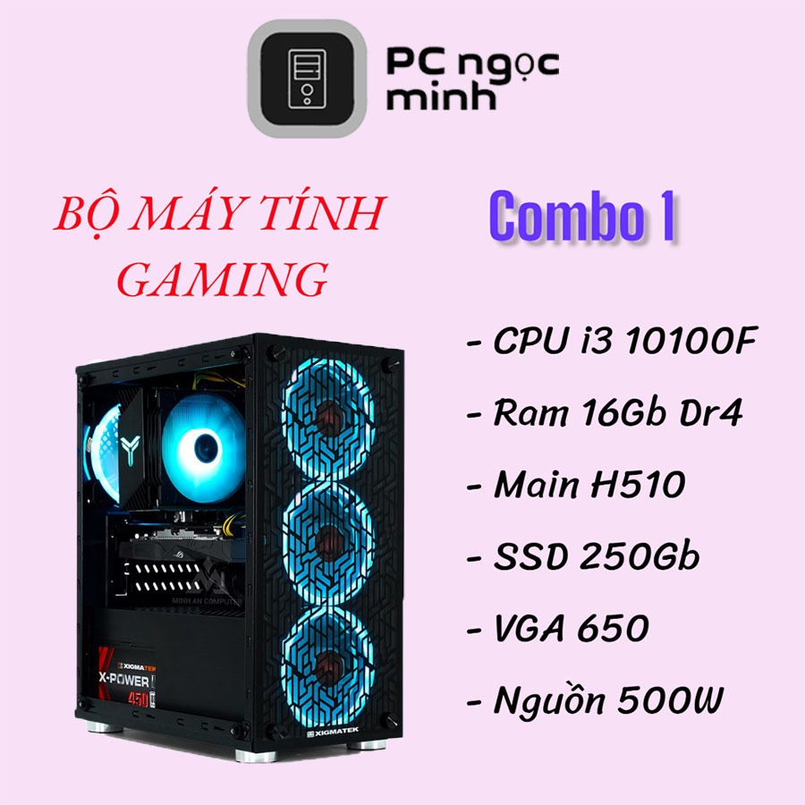 bộ máy vi tính chơi game h510, i3 10100f chiến game online