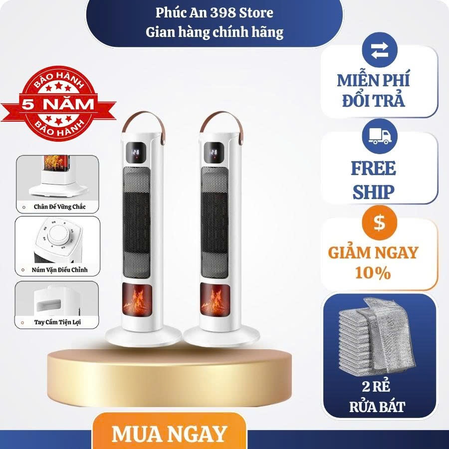 Máy Sưởi Gốm Yangzi 2000W – Sưởi Ấm Nhanh, Tiết Kiệm Điện, Bảo Vệ Da - An Toàn Bé Yêu và Gia Đình 2025