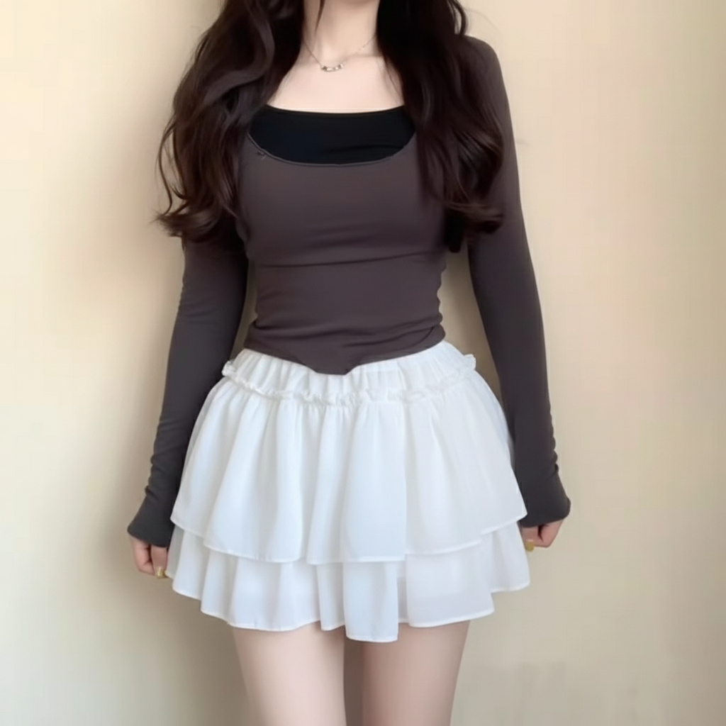 Chân Váy Xòe Ngắn DaaLaa Store Kiểu 2 Tầng Cá Tính C083