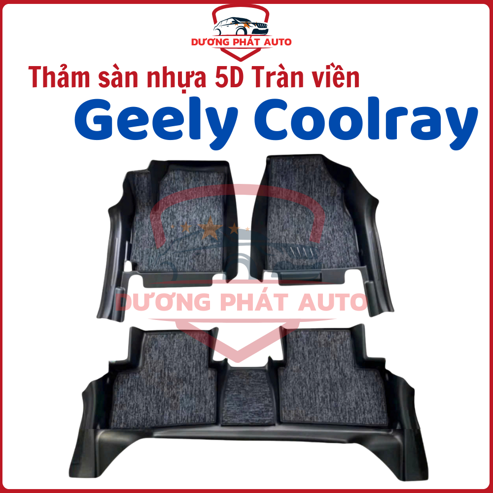 Thảm lót sàn xe Geely Coolray, Thảm nhựa 5D TPE tràn viền bậc cửa, dễ dàng vệ sinh, lắp đặt- Mẫu MĐ