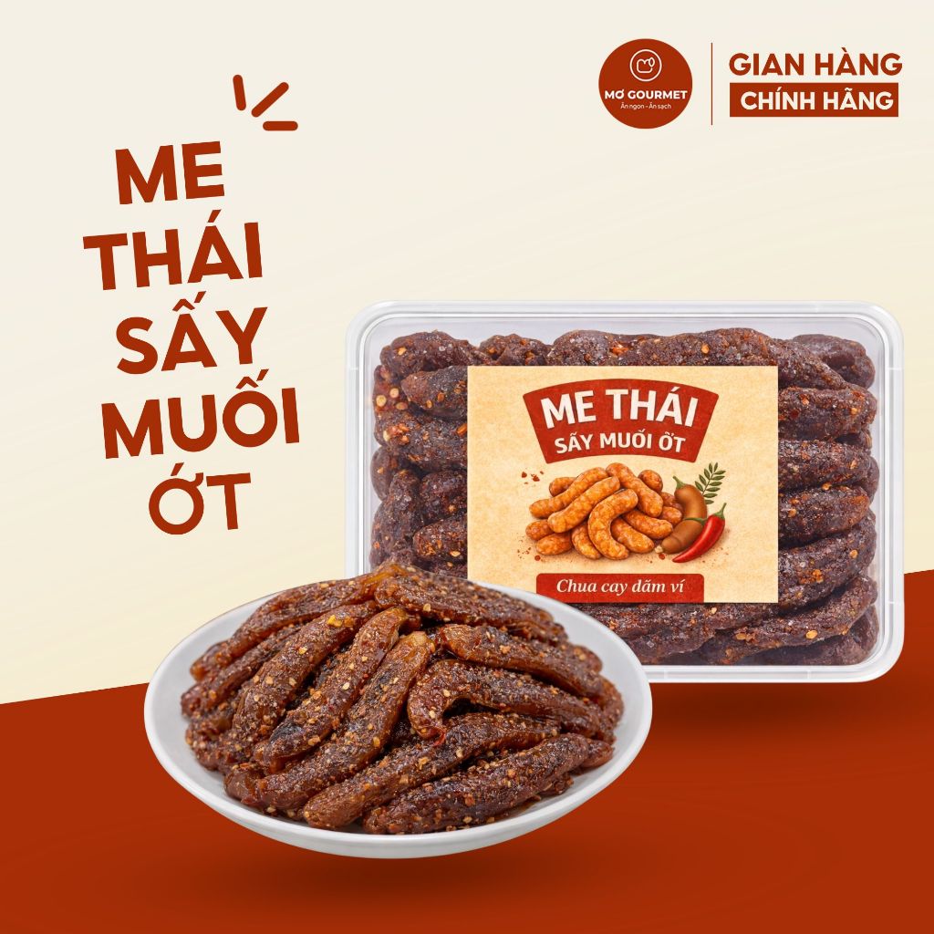 Me Thái Sấy Muối Ớt Đà Lạt Loại 1 - Đồ Ăn Vặt Chua Cay Đậm Vị (Hũ 500g) - Mơ Gourmet