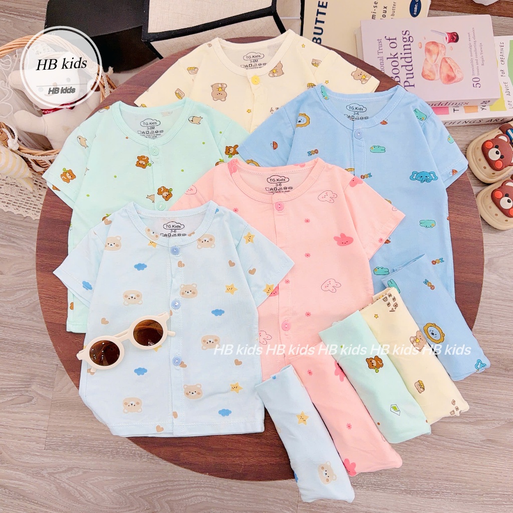 [Chất Peptit] Combo3 Bộ Cộc Tay Peptit Mềm Mịn, Thiết Kế Khuy Giữa Hoạ Tiết Màu Sắc Đa Dạng Cho Bé T