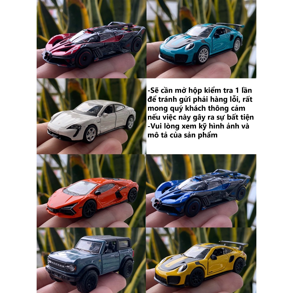 Mô hình xe Bburago 1:64 1:60 vỏ hợp kim, gầm nhựa các dòng xe Lamborghini, Porsche, Audi dài 7cm