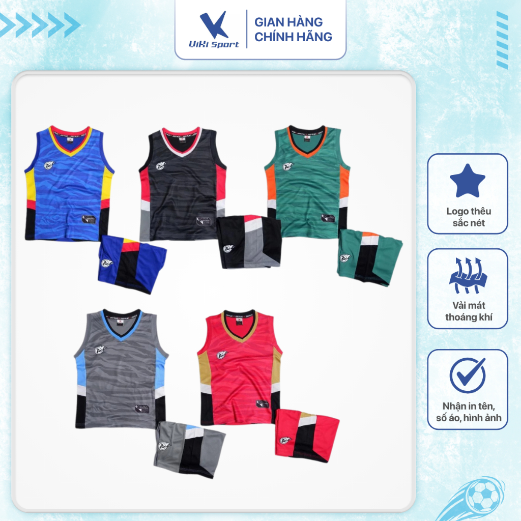 Bộ quần áo bóng rổ cho bé trai và bé gái Jumper Justplay, áo ba lỗ thoáng mát cho các hoạt động thể thao | ViKi Sport