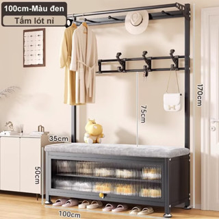 Tủ để giày kèm móc treo đồ, Kệ giày nhập khẩu cao cấp, sơn tĩnh điện chống rỉ, kiểu dáng hiện đại chắc chắn