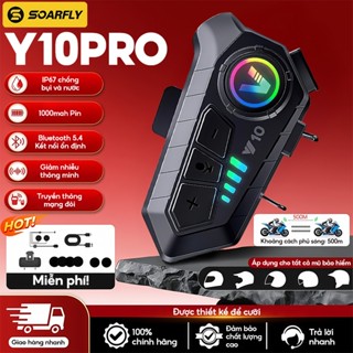  SOARFLY Mũ bảo hiểm Y10 có tai nghe Bluetooth stereo gọi rảnh tay chống nước IPX6 pin 1000mAh và đèn môi trường 