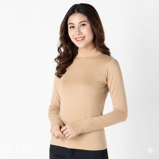 Áo Giữ Nhiệt Nữ Thun Mềm Cổ Cao 3 Phân – Ôm Nhẹ, Giữ Ấm Mùa Lạnh