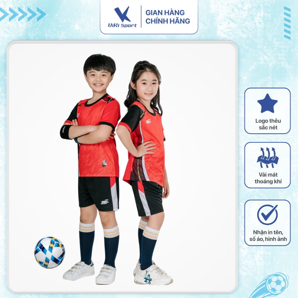 Bộ quần áo bóng đá trẻ em Vol3 Kid không logo, thiết kế thể thao năng động, vải thoáng mát | ViKi Sport