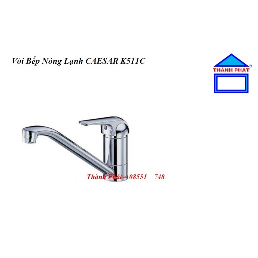 HappyHomeHn1 –[CHÍNH HÃNG] Vòi Bếp Nóng Lạnh CAESAR K511C, vòi rửa bát, rửa chén