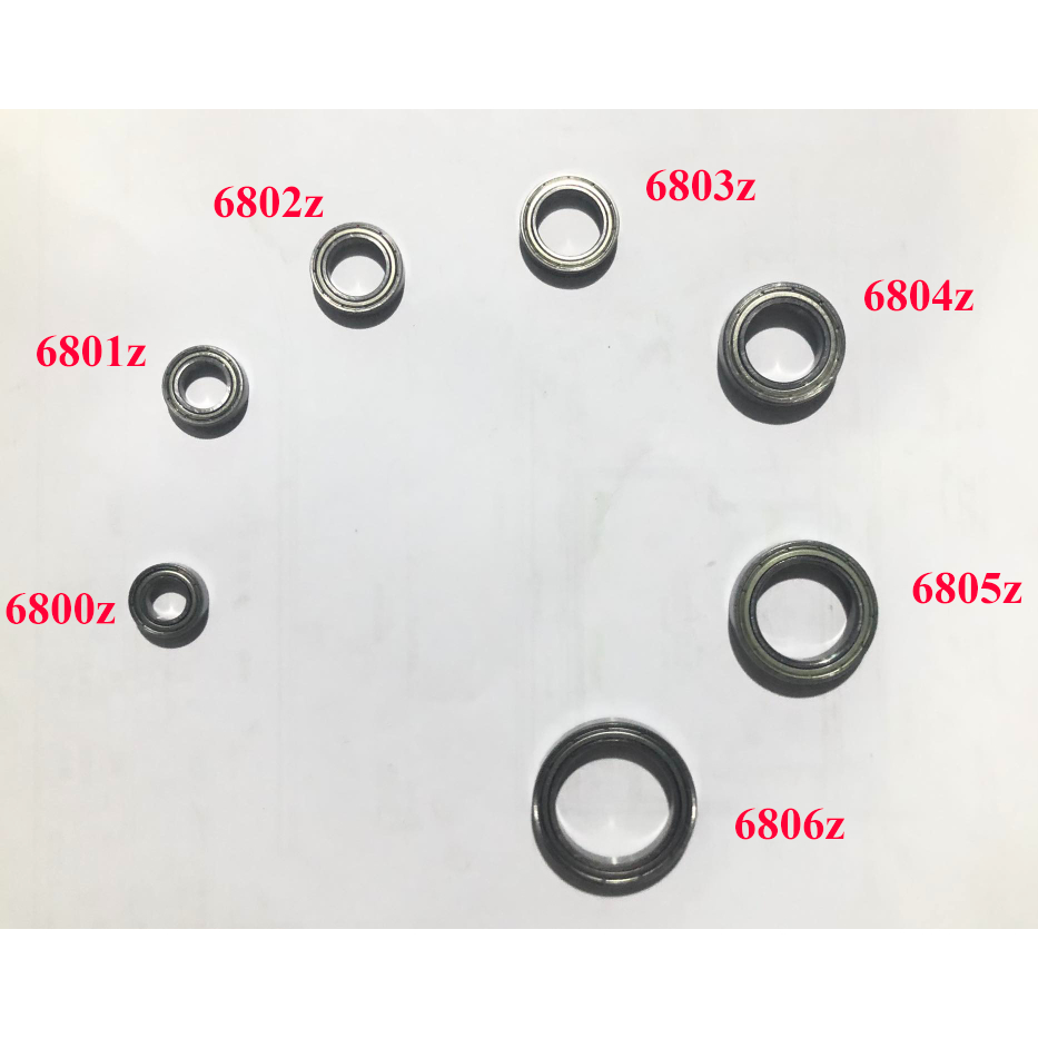 👉 Bạc Đạn 6800-6806Z – Vòng Bi Thành Mỏng | Nắp Sắt Z | Size 10mm–30mm – Chạy Êm, Bền