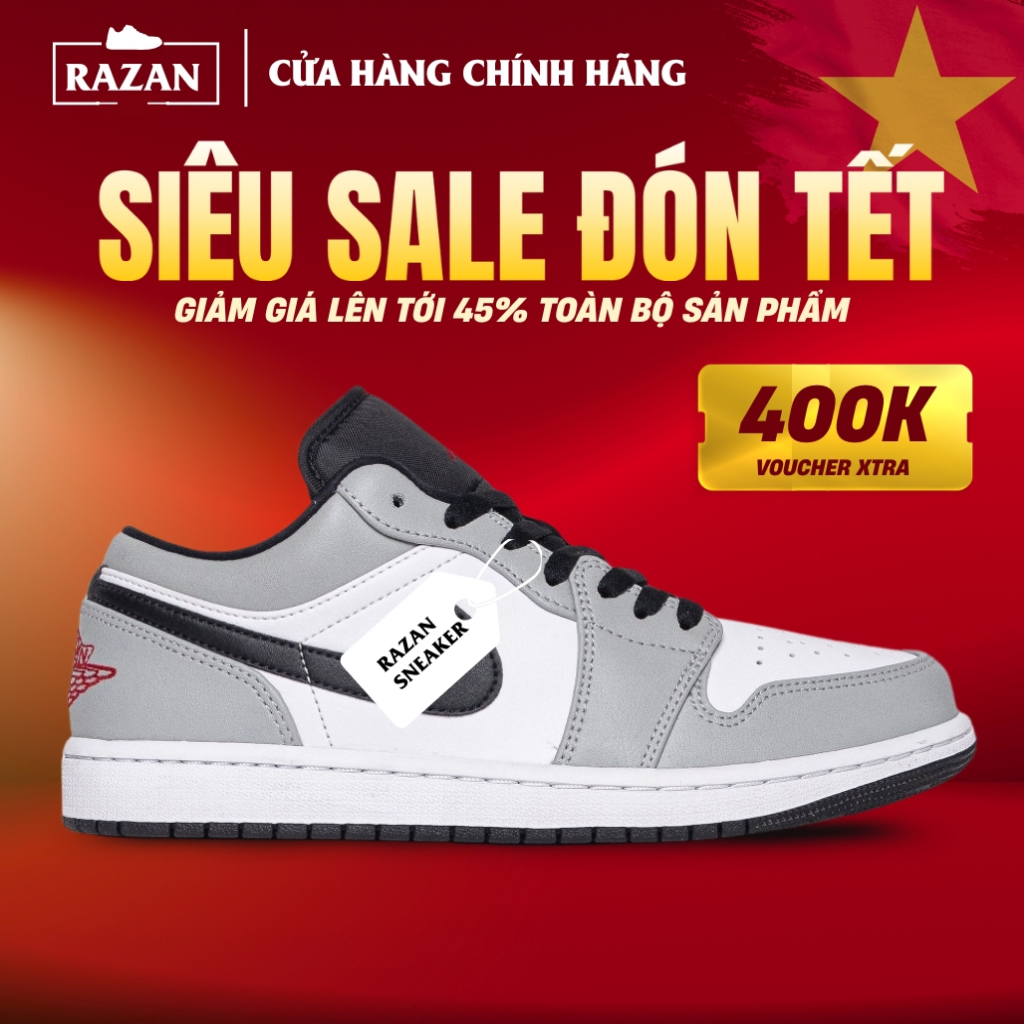 Giày Jordan 1 Low Light Smoke Grey V2 553558-030 thể thao dành cho nam nữ, fullbox Razan Sneaker