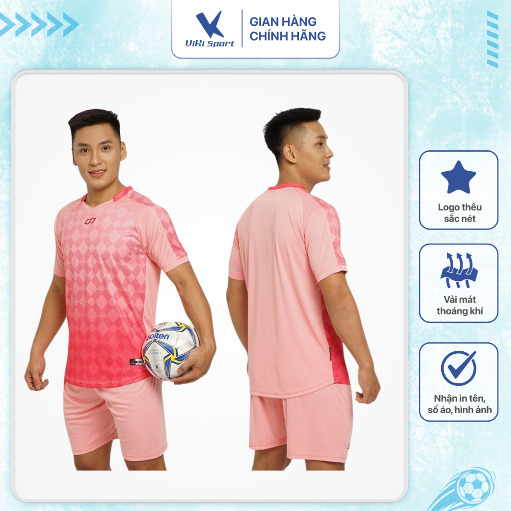 Bộ trang phục bóng đá CP Zohar màu hồng, thiết kế thể thao hiện đại, chất liệu thun lạnh thoáng mát | ViKi Sport