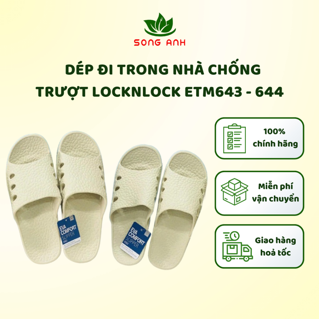 Dép đi trong nhà, văn phòng chống trượt LocknLock ETM644 - ETM644 nhựa Eva nhẹ êm