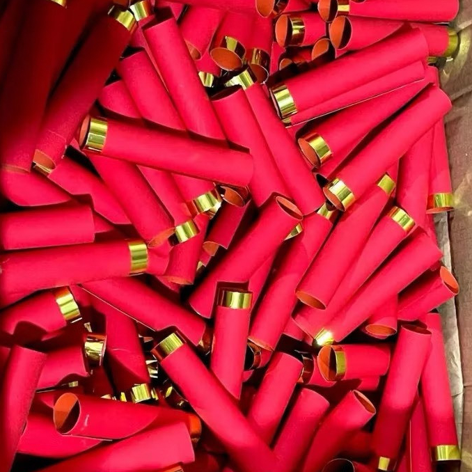 Ống Giấy Nhung Đỏ Đã Cuốn Sẵn - 50 Ống Làm Pháo Giấy Mô Hình Tết