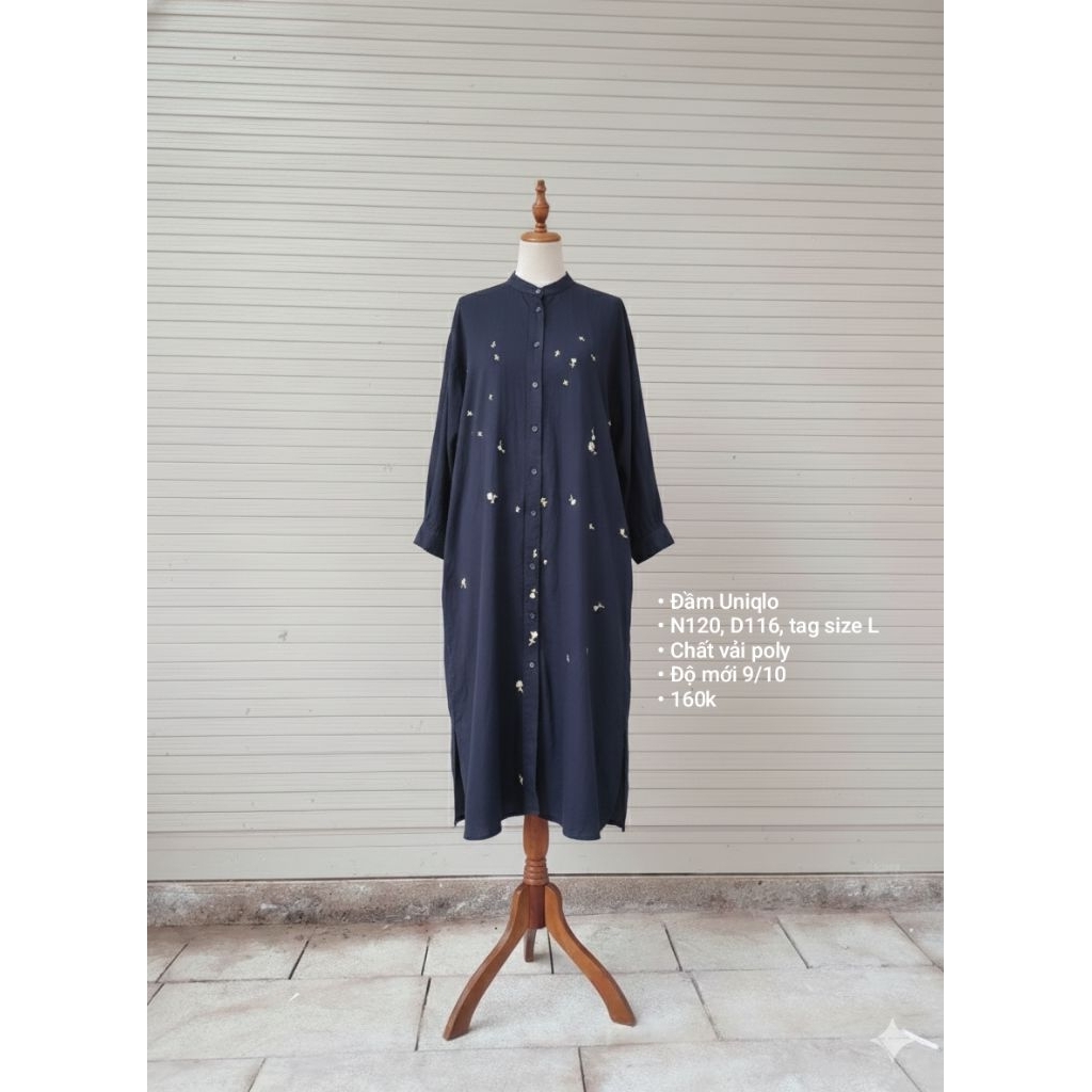 ĐẦM UNIQLO XANH ĐEN 2HAND NHẬT
