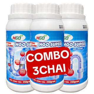   COMBO 3  Bột Thông Cống HGO SUPER Thông Tắc Bồn Cầu Bồn Rửa Bát Đường Ống Nhanh Chóng Hiệu Quả 