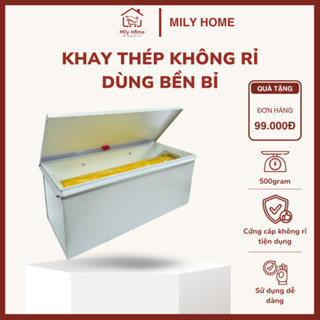 Vỏ hộp đựng màng bọc thực phẩm 30 - 45cm, khay thép vỏ kim loại, thép không gỉ, bền bỉ, chắc chắn