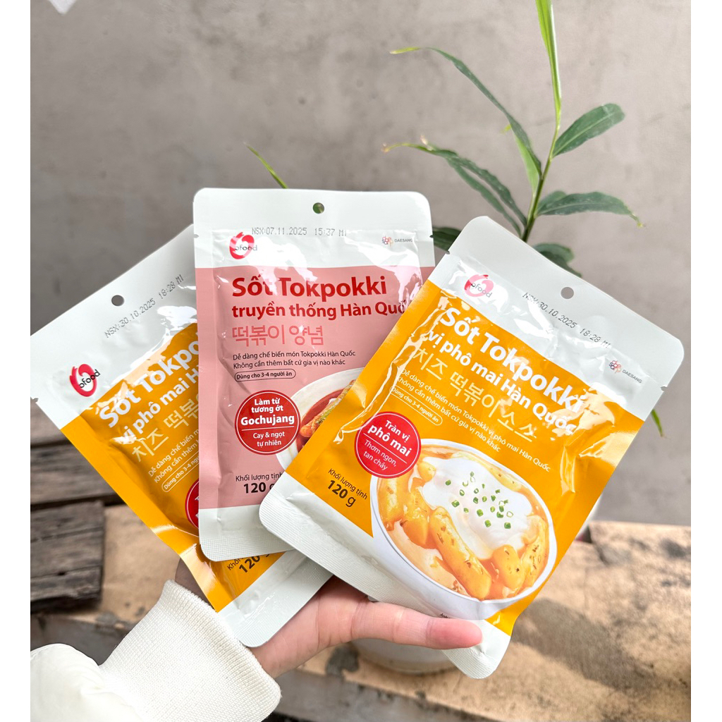 Sốt Tokbokki Vị Truyền Thống/Vị Phô Mai Ofood Nhập Khẩu Hàn Quốc Gói 120G