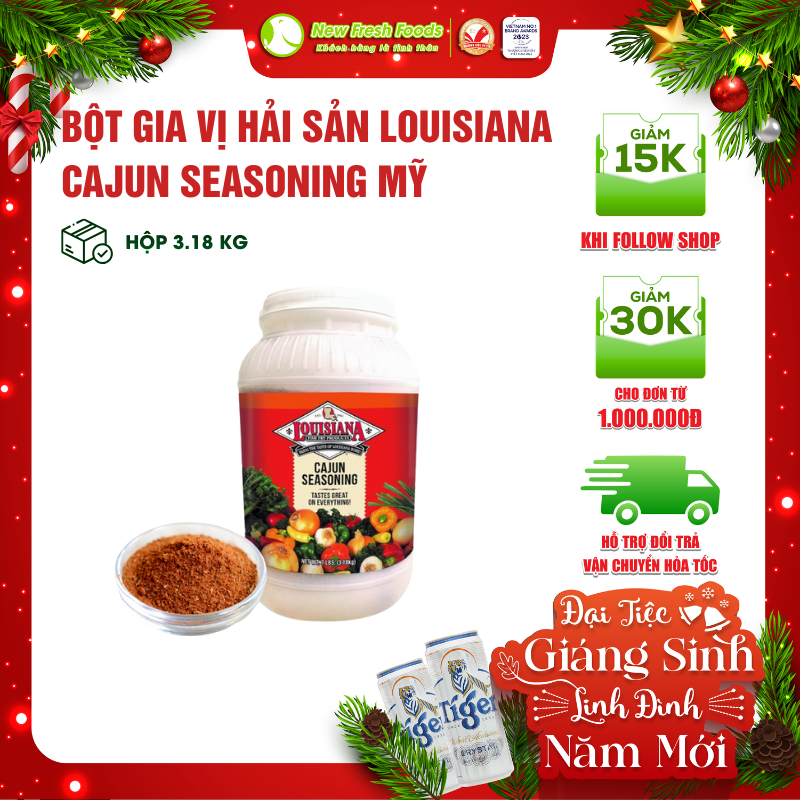 [HỎA TỐC HCM] Bột Gia Vị Hải Sản Louisiana Cajun Seasoning Mỹ Siêu Ngon Gía Tốt - Hộp 3.18 Kg