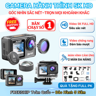 Camera hành trình, Gopro AUSEK S81, Máy ảnh mini 5K 2 màn hình cảm ứng, Pin 1350 mAh