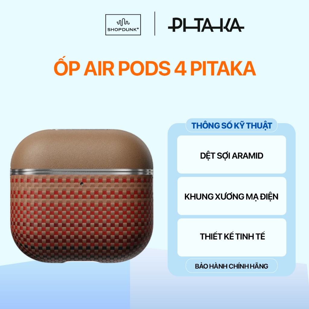 Ốp Air Pods 4 Pitaka Aramid Fiber Magnetic