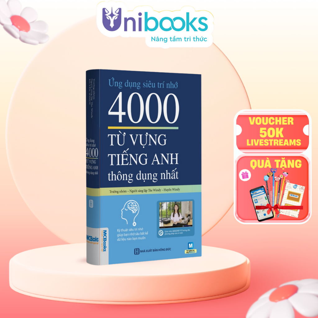 Sách - Ứng Dụng Siêu Trí Nhớ 4000 Từ Vựng Tiếng Anh Thông Dụng Nhất Dành Cho Người Học Cơ Bản - Học 