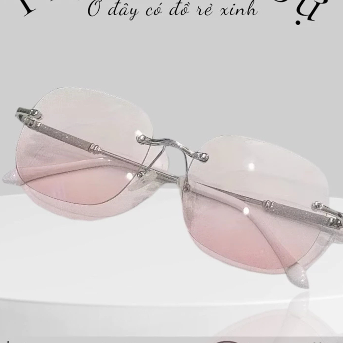 [Peinn] Mắt kính ko viền Bự  Store kim tuyến tròng ombre má hồng siêu hot - 1011