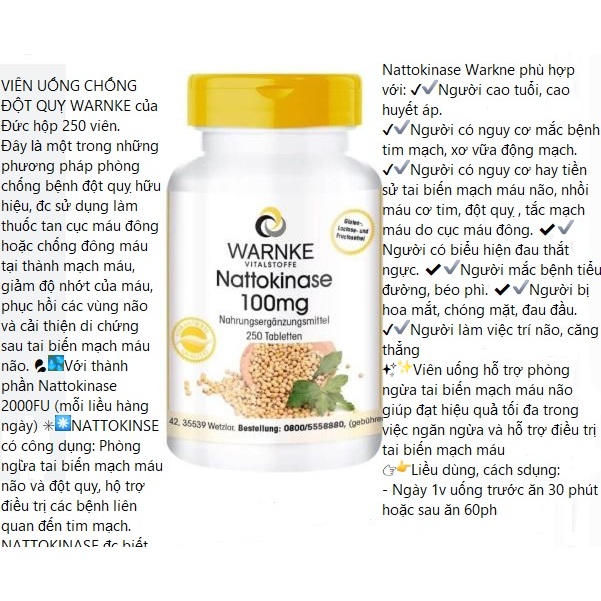 Hàng Đức, Warnke Nattokinase 100mg.