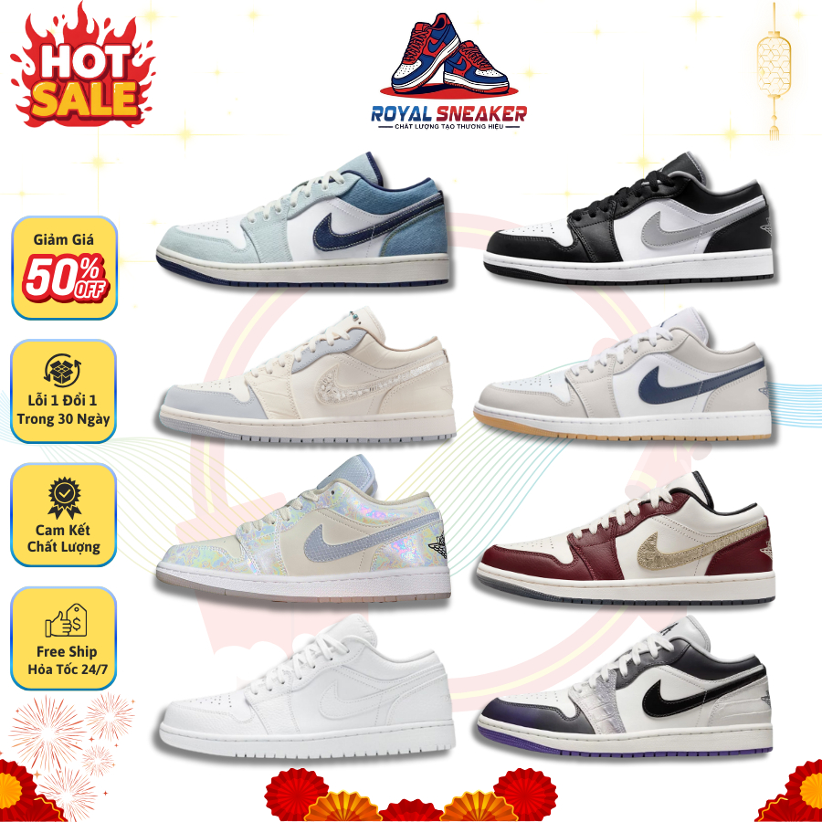 Giày Nike_Jordan1 Low Full Đủ Mẫu Mới 2025 Cổ Thấp Nam Nữ Dễ Phối Đồ Cực Hot Full Box.