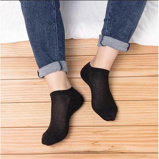 Combo gồm 4 đôi tất vớ cổ ngắn thông hơi hàng cao cấp màu xám